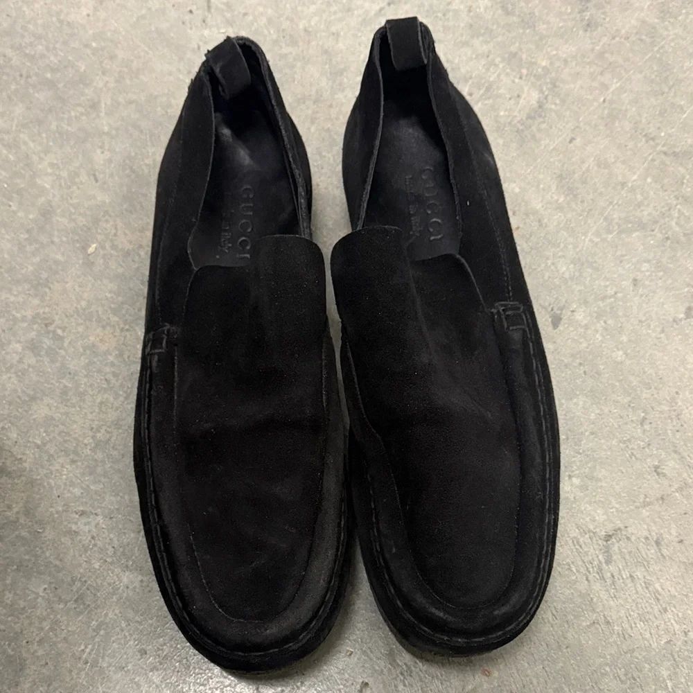 Gucci Men's Black Suede Slip-On Loafers